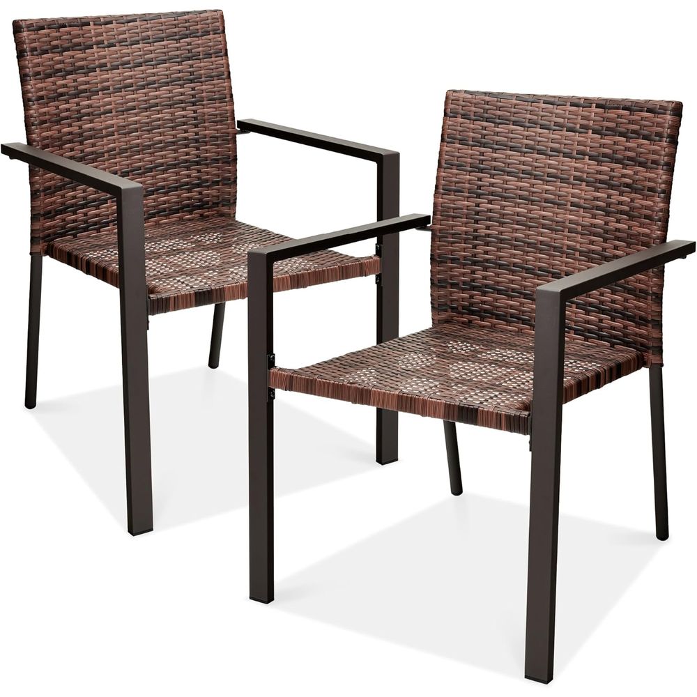 Outdoor Lighting Deck - Set o 2 Stackable Outdoor Wicker