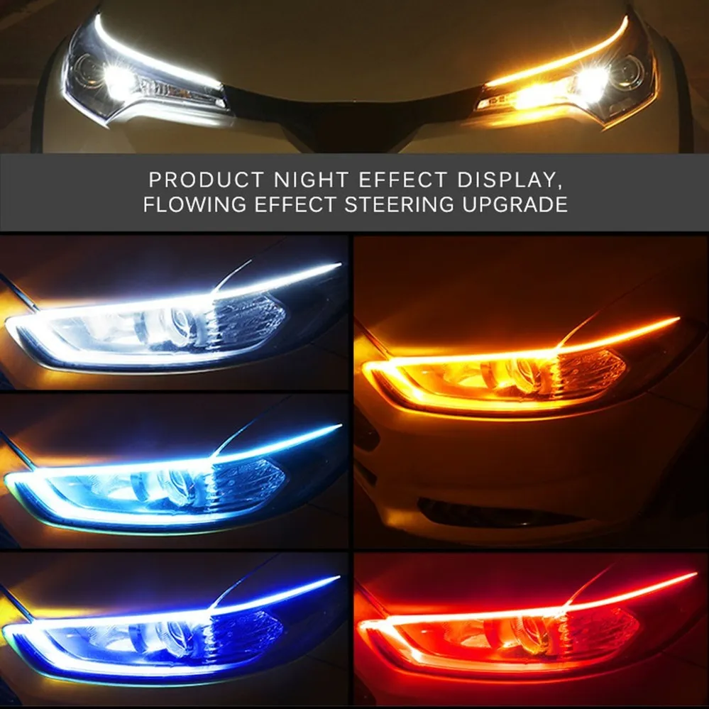 Waterproof Led Strip - 2 Pcs Car DRL Flexible Waterproof