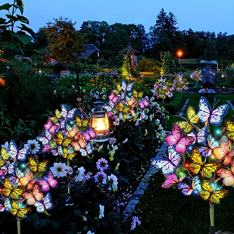 Outdoor Lighting For Christmas - Solar LED Butterfly Garden Lights Waterproof