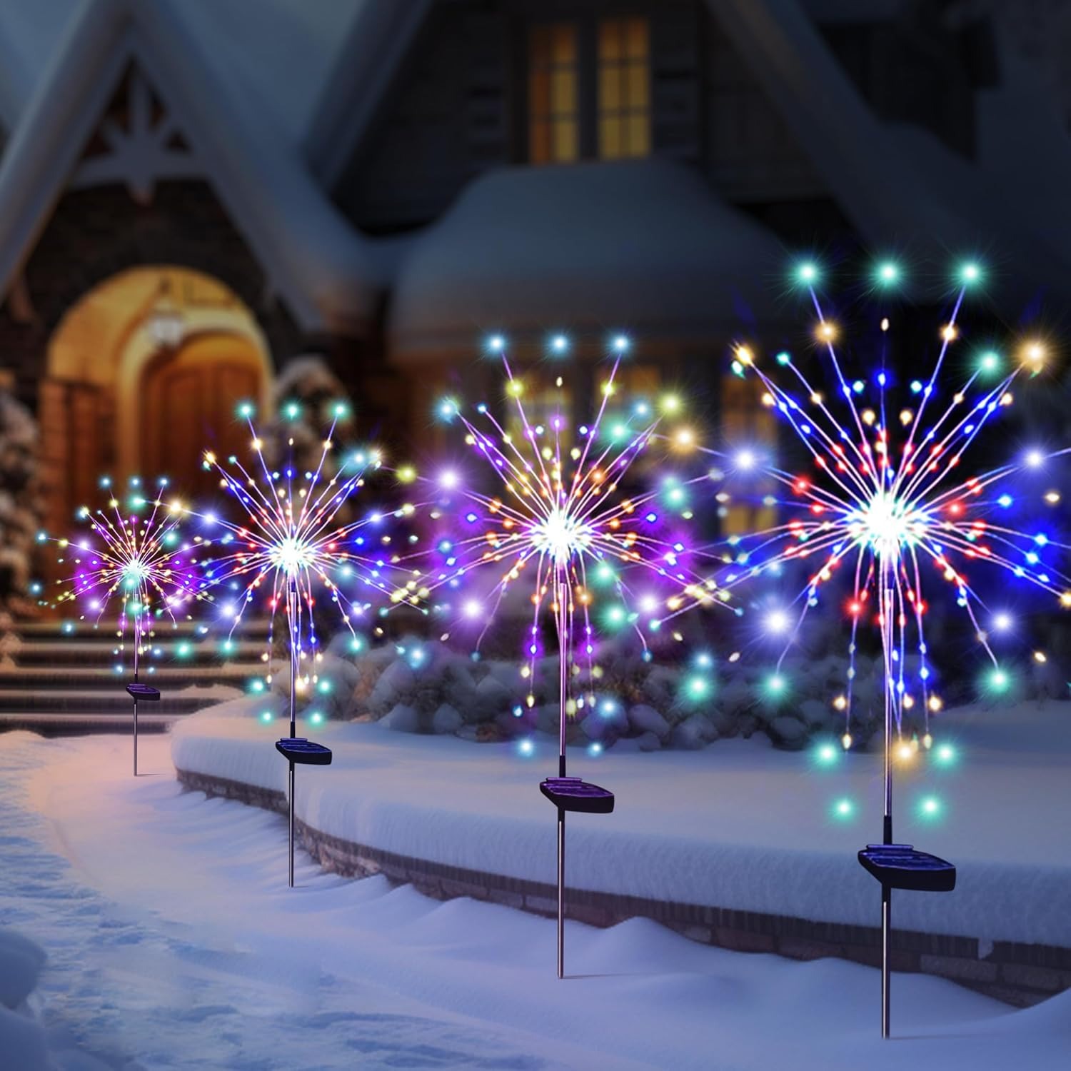 Outdoor Lighting Under Pergola - Solar LED Firework Fairy Lights Outdoor