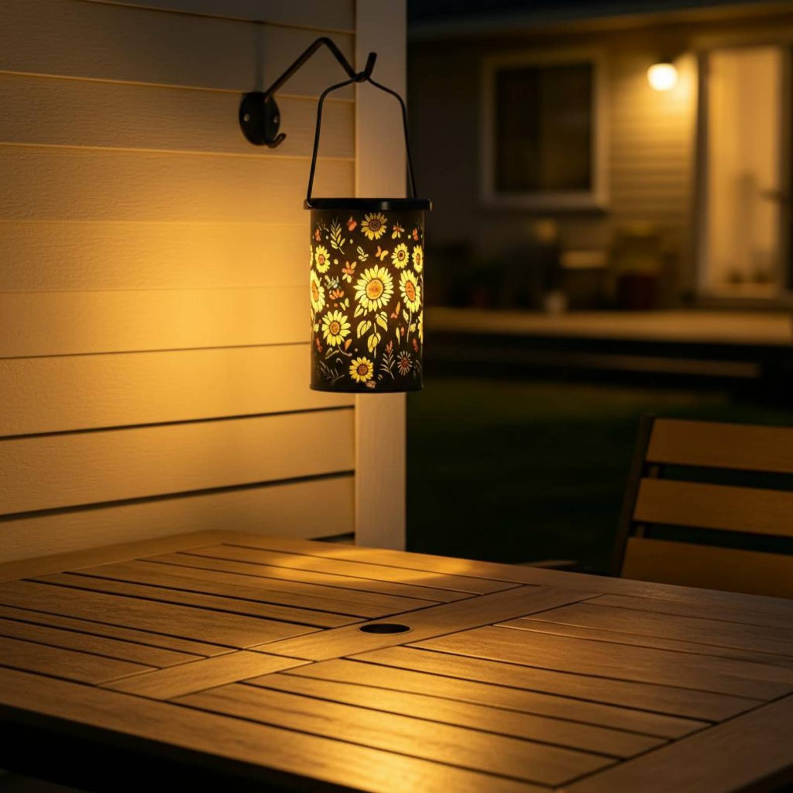 Outdoor Lighting Landscape - Floral Lantern Vintage Design Hanging Solar