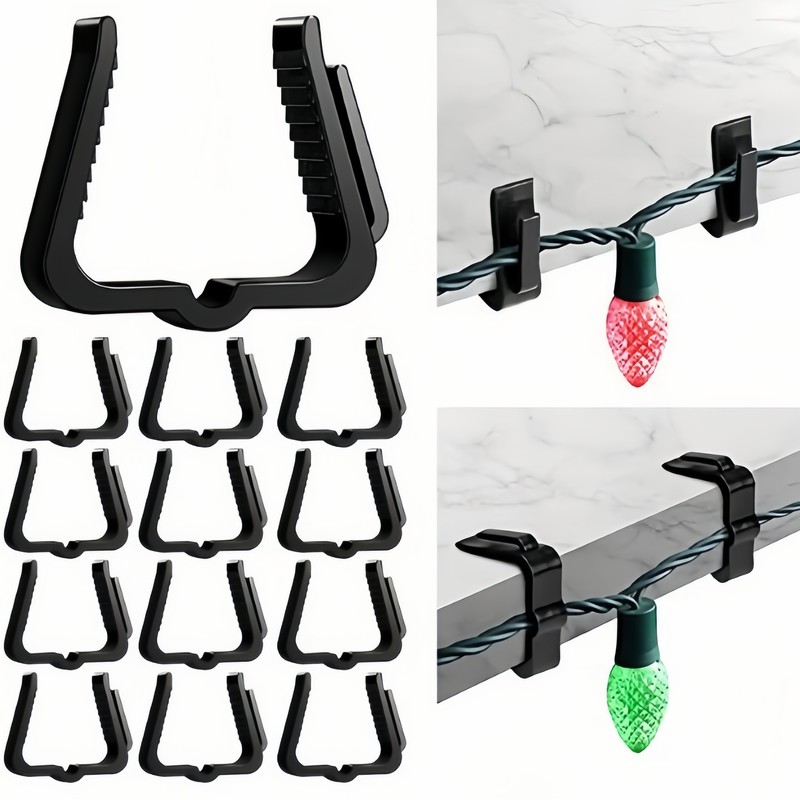 Outdoor Lighting On Fence - 90 pcs Black Outdoor Light Clips,