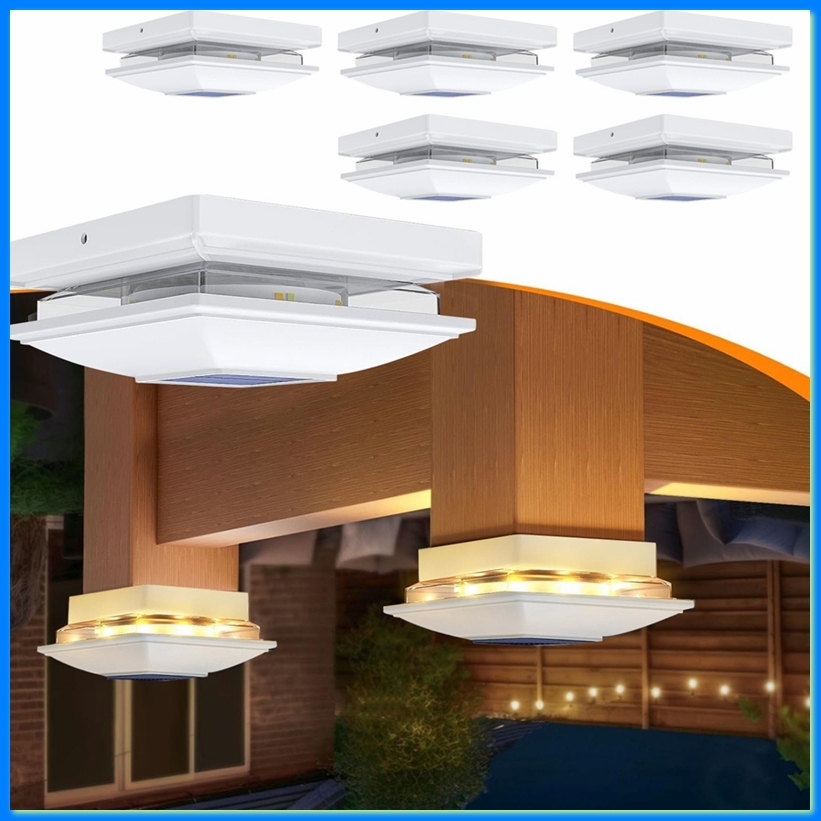 Outdoor Lighting Deck - 4 Pack Solar Post Cap Lights