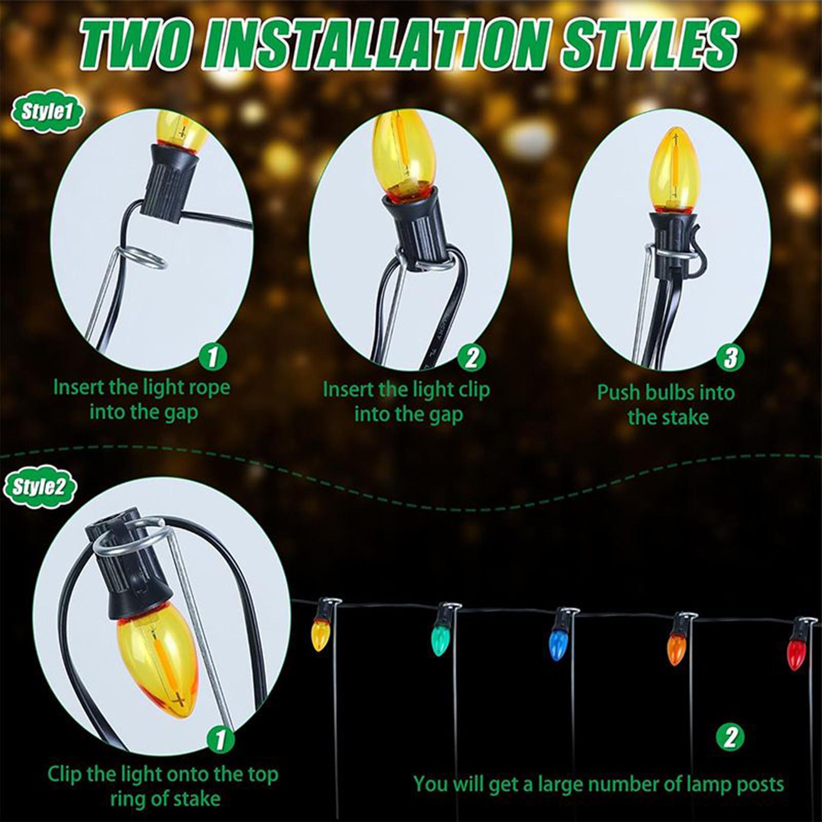 Outdoor Lighting For Christmas - Christmas Light Stakes 12-Inch Lawn Ground