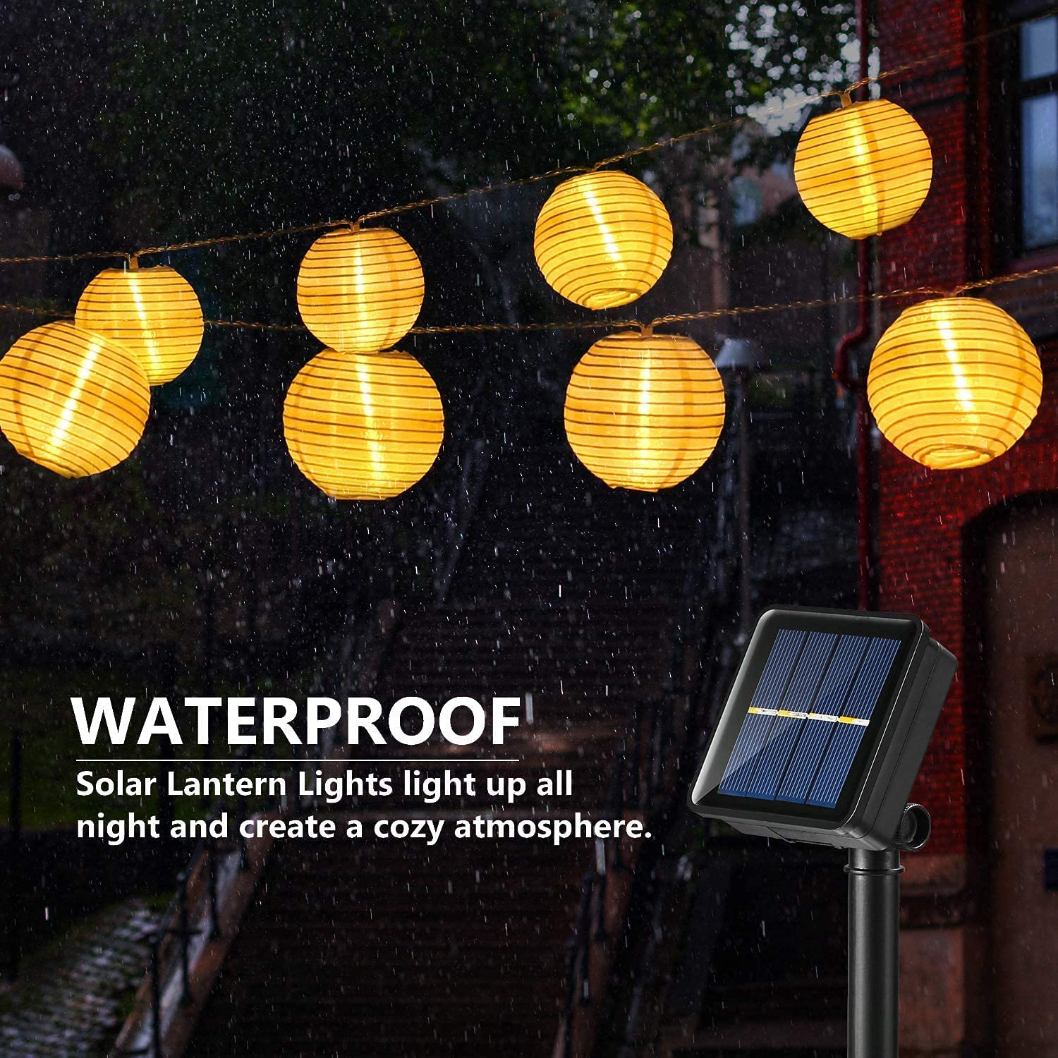 Waterproof Lantern Solar Strin - Outdoor Lighting Under Pergola 评论和价格