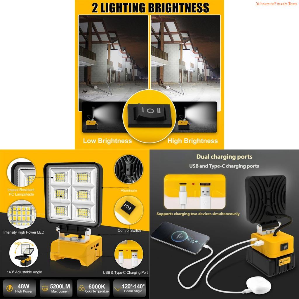 2Pcs Cordless LED Work Light F - Outdoor Lighting Jobs 评论和价格