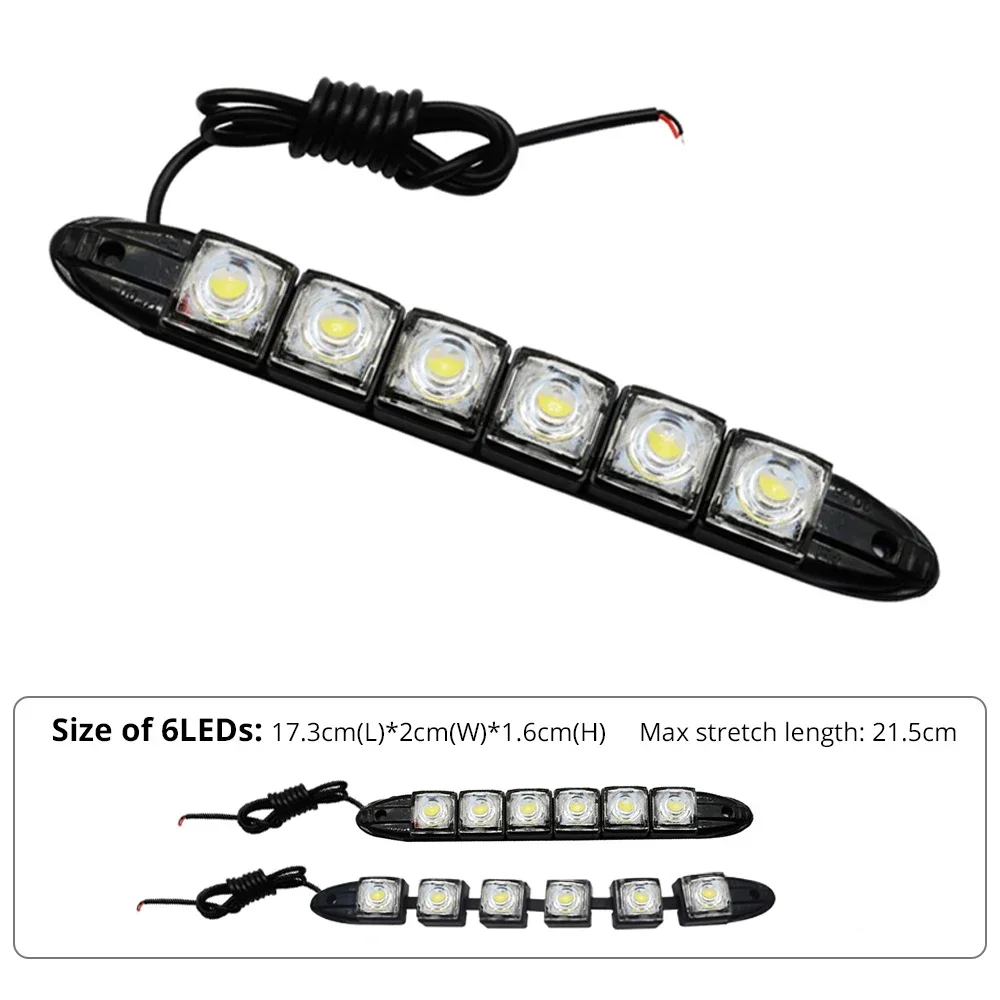 2PCS LED Waterproof DRL Light  - Waterproof Led Strip 评论和价格