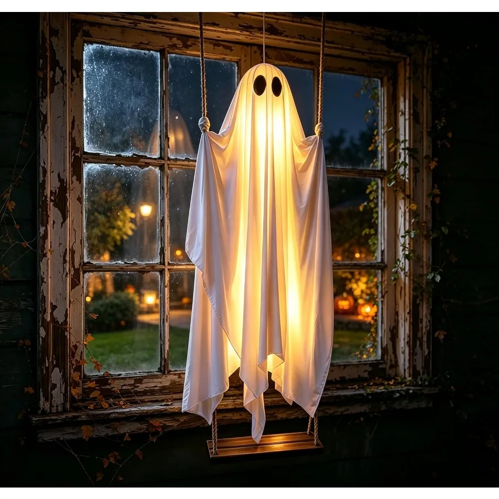 Halloween Glowing Ghost on Swi - Outdoor Lighting On Trees 评论和价格