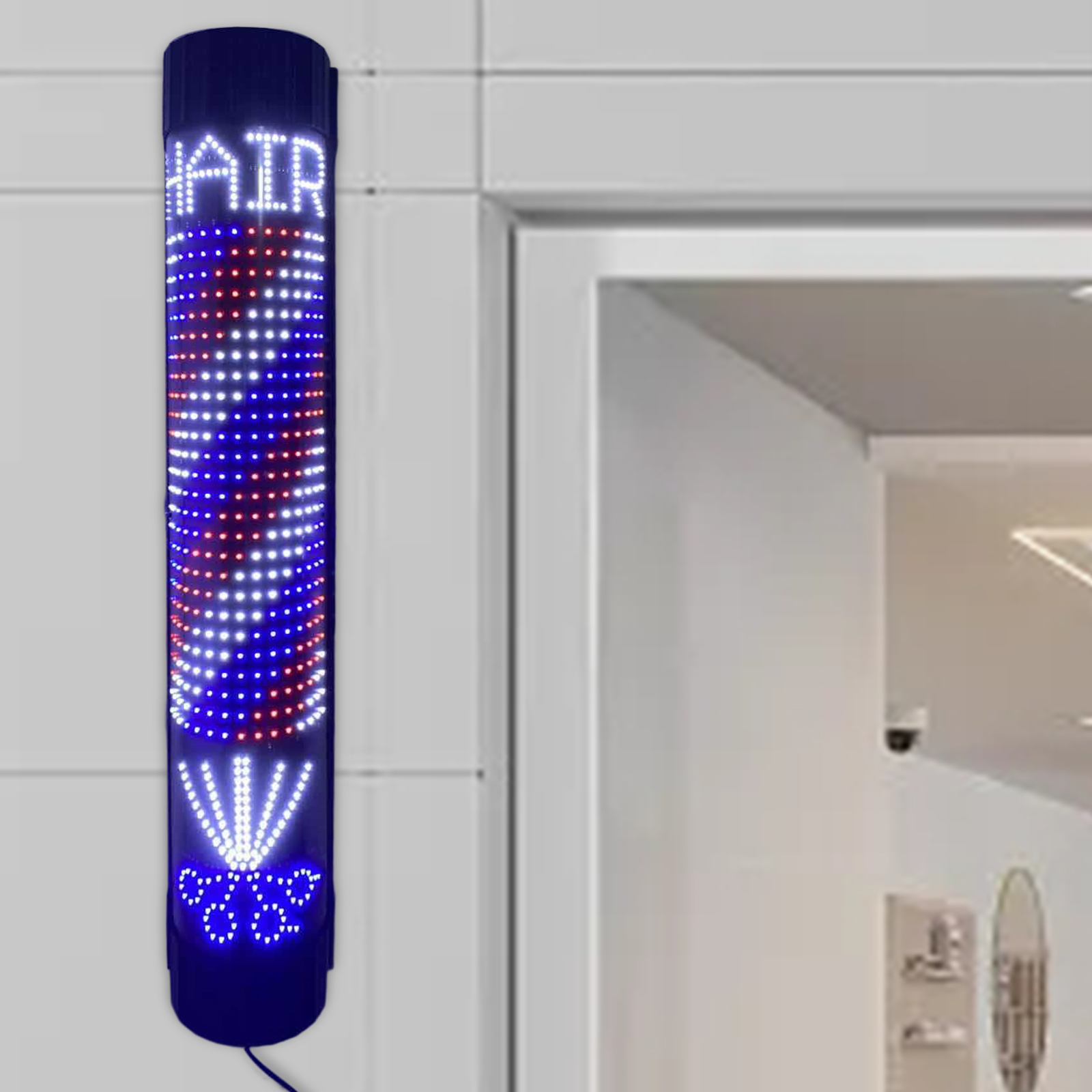 Barber Pole LED Light Rotating - Outdoor Lighting Wall Mount 评论和价格