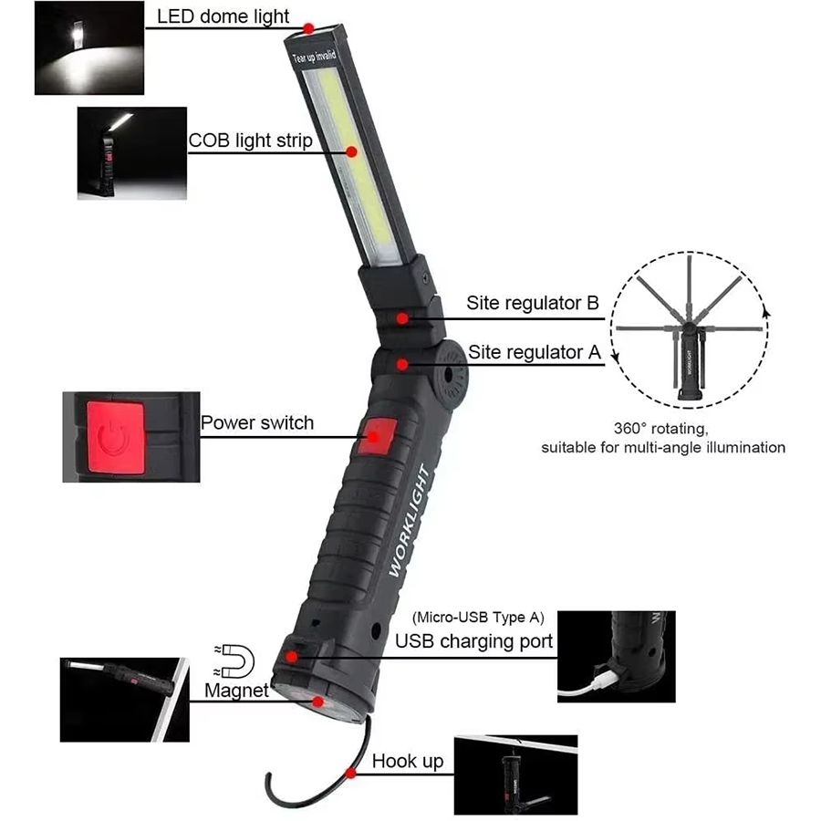 Portable LED Flashlight with M - Outdoor Lighting B&Q 评论和价格