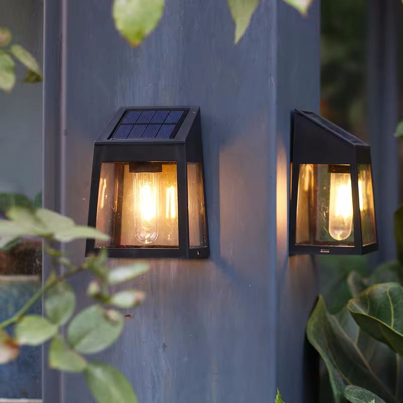 Solar Wall Light Outdoor Water - Outdoor Lighting On Fence 评论和价格