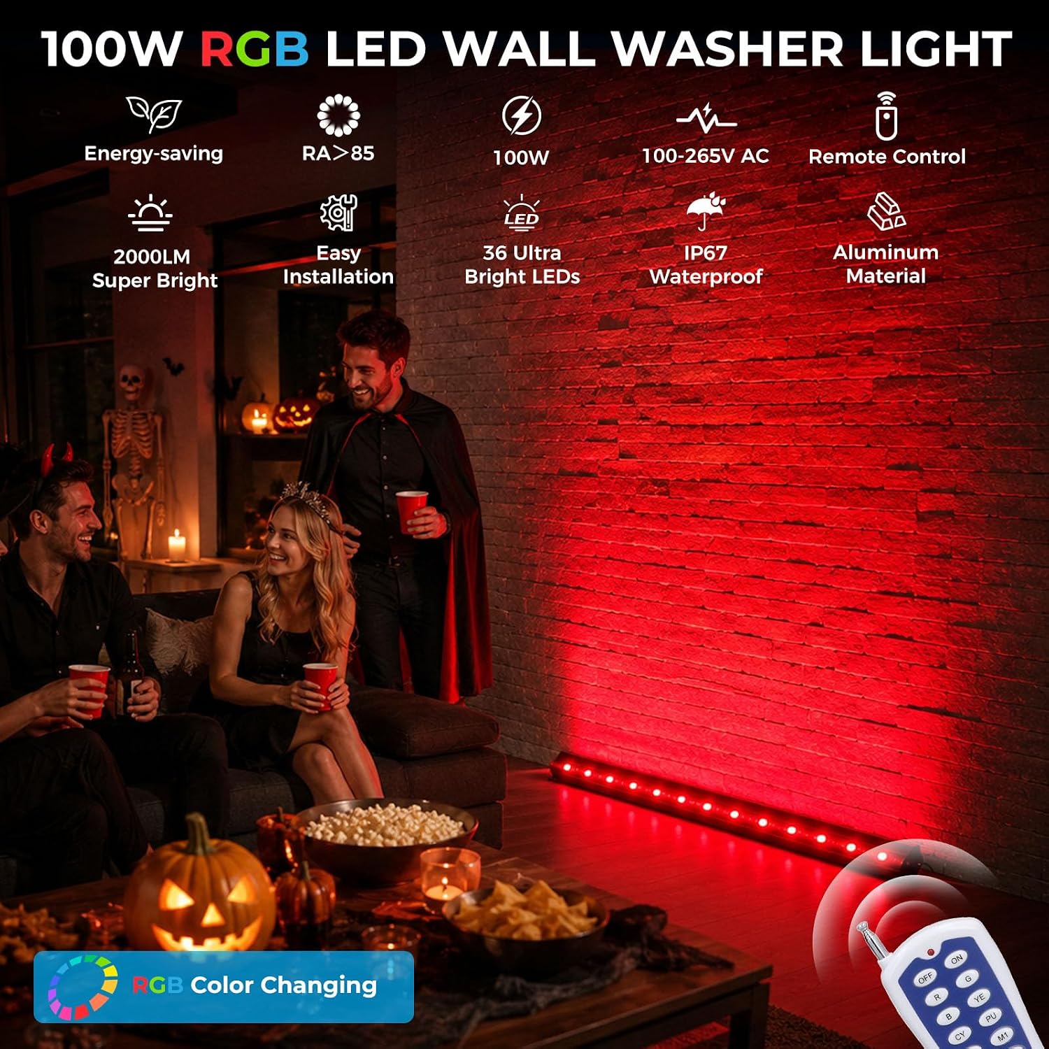 2Pack RGB Wall Washer Lights 1 - Outdoor Lighting Remote Control 评论和价格