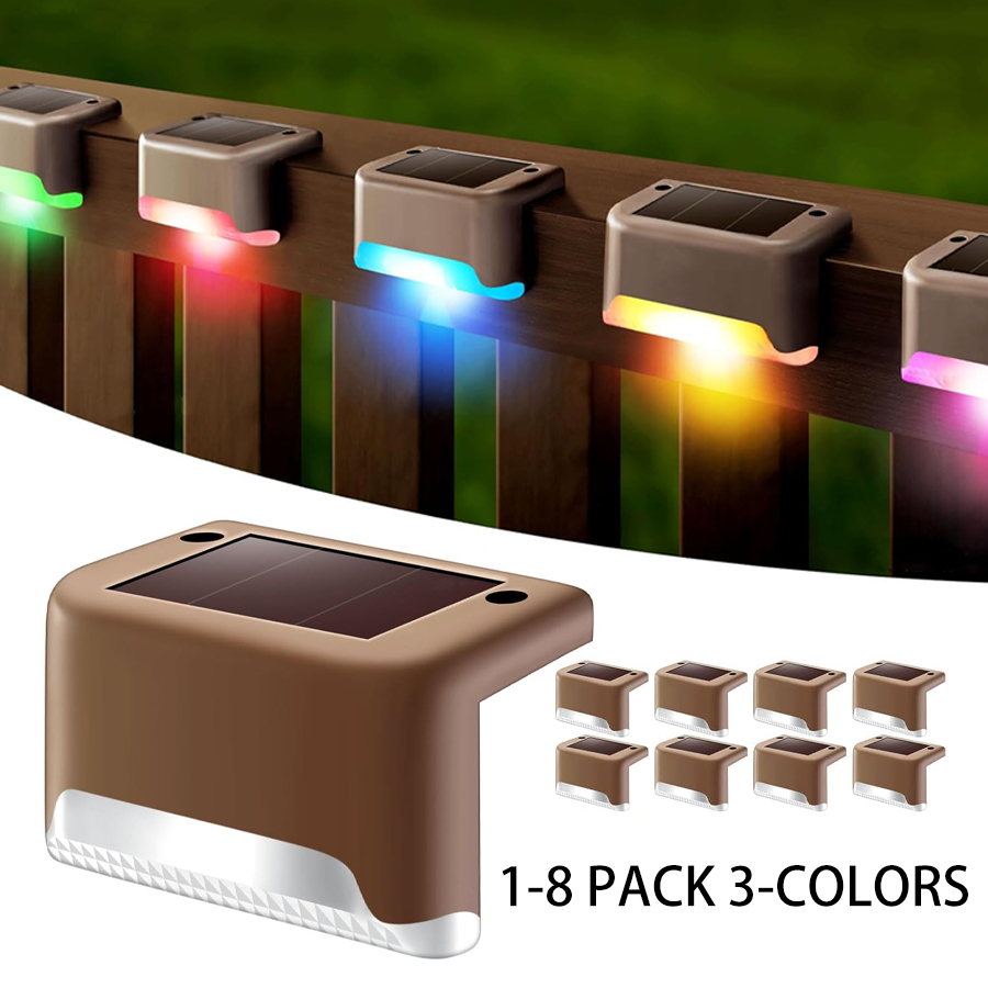 1-8 Pack Led Solar Step Lights - Outdoor Lighting On Fence 评论和价格