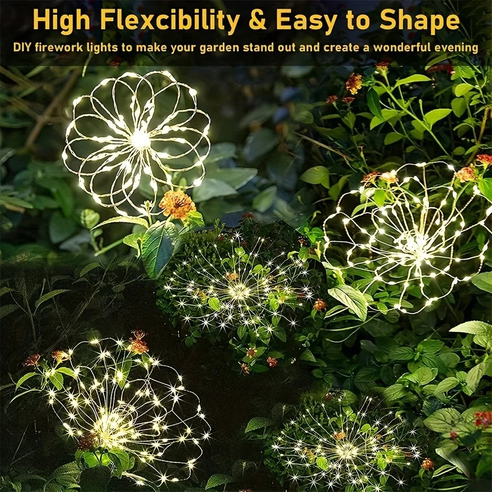 Solar LED Firework Fairy Light - Outdoor Lighting Under Pergola 评论和价格