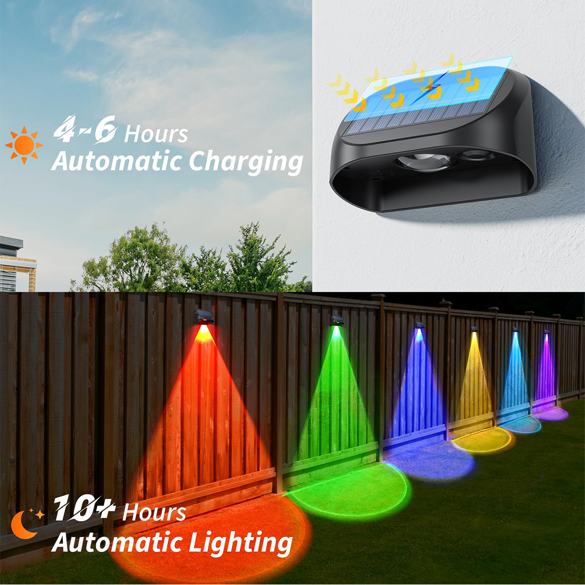 Solar Wall Lamp Solar Fence Li - Outdoor Lighting Deck 评论和价格