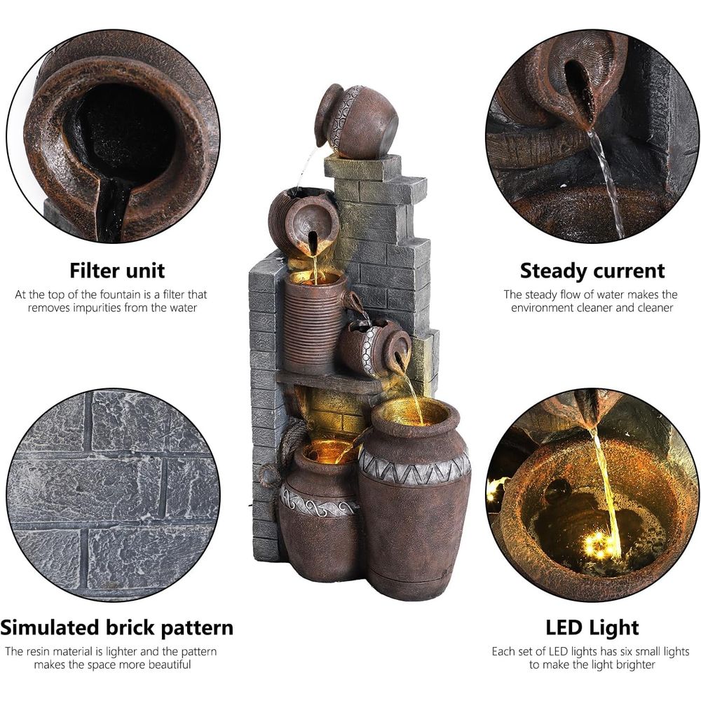 6-Tier Outdoor Indoor Resin Fl - Outdoor Lighting Deck 评论和价格