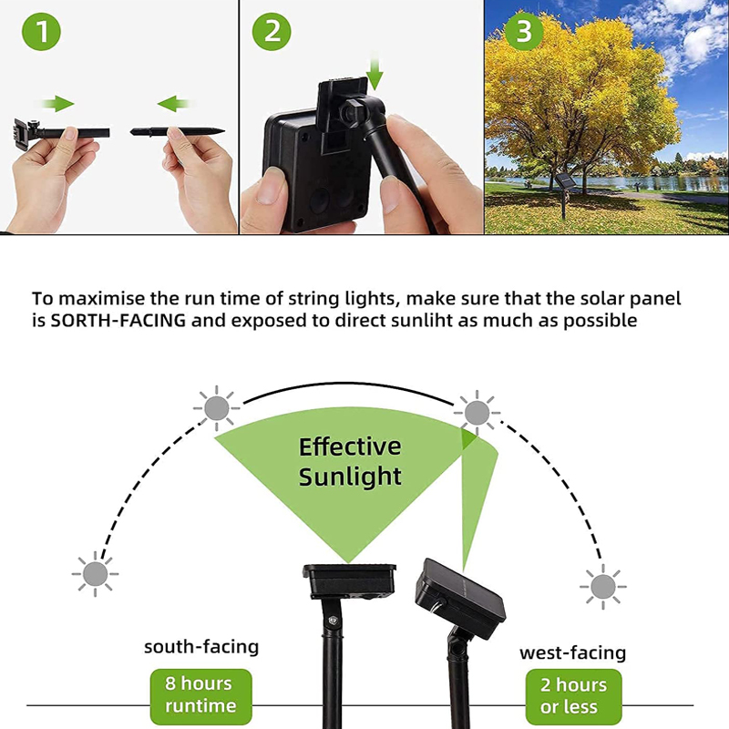 Solar LED String Lights Outdoo - Outdoor Lighting Under Pergola 评论和价格