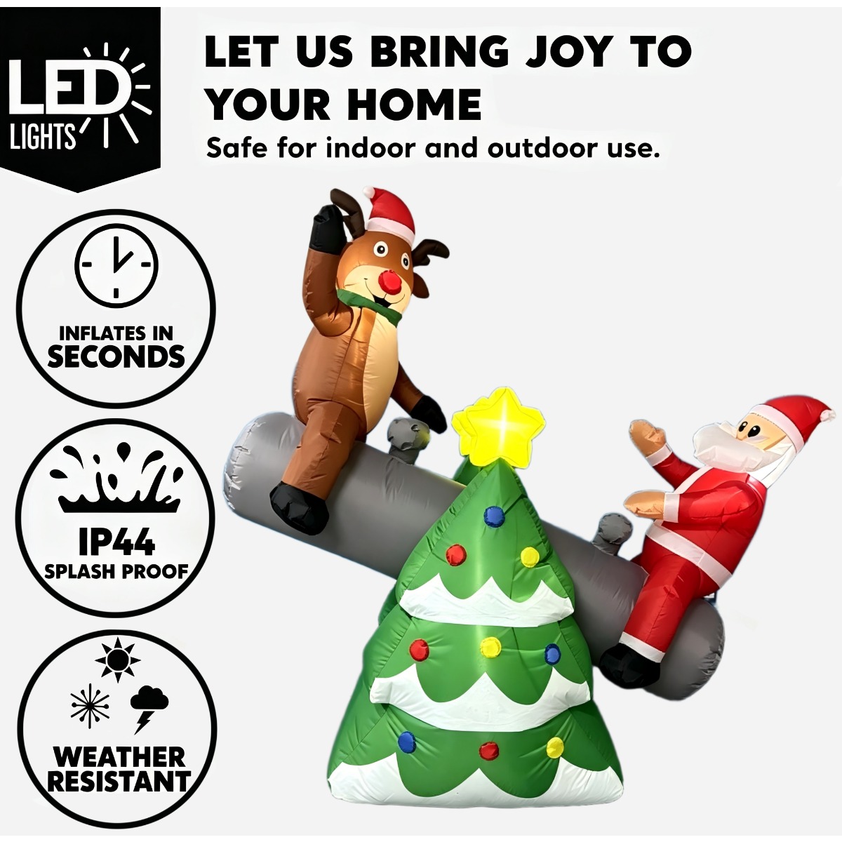 Christmas Inflatable Toys Sant - Outdoor Lighting On Trees 评论和价格