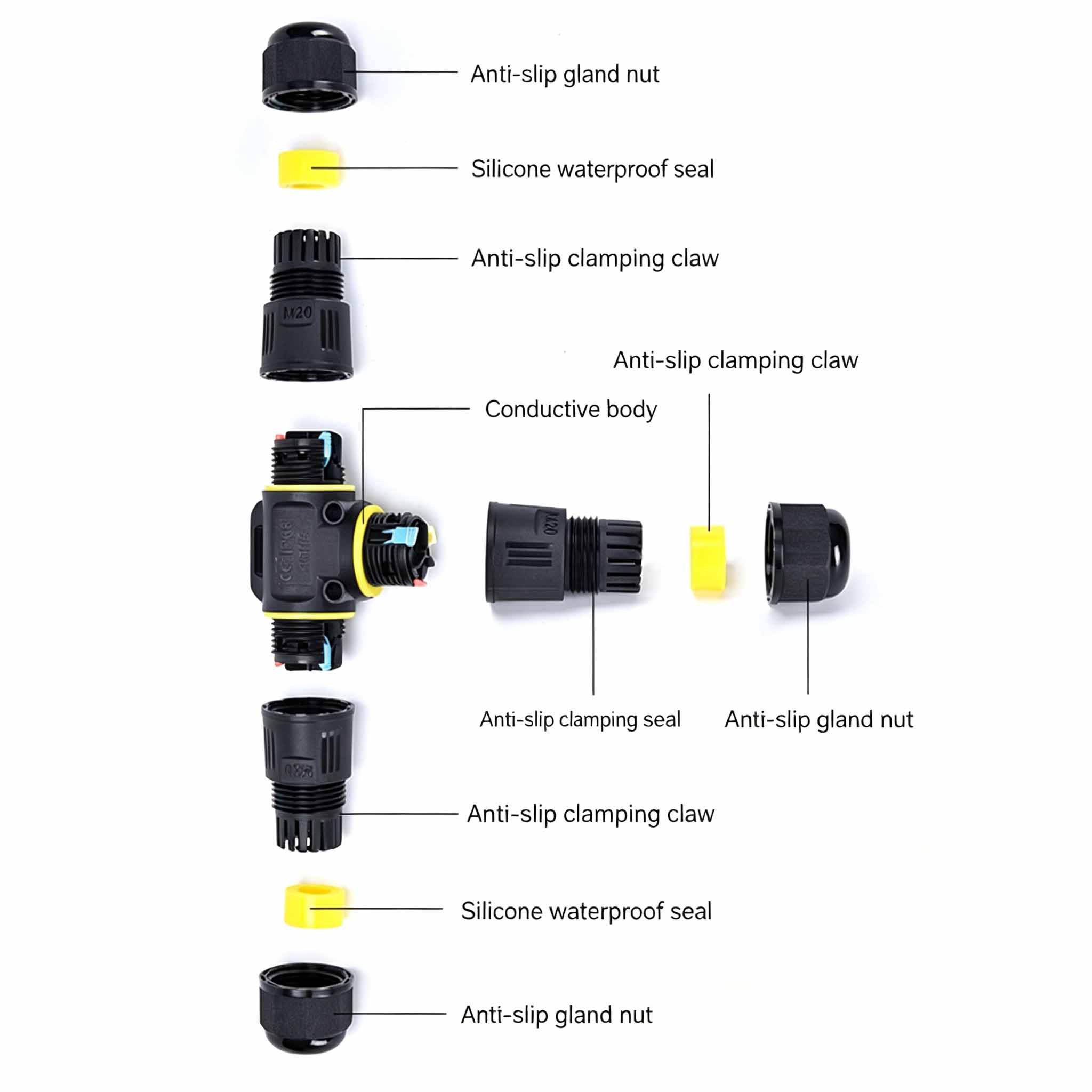 IP68 Waterproof T-Type Cable C - Outdoor Lighting Connectors 评论和价格