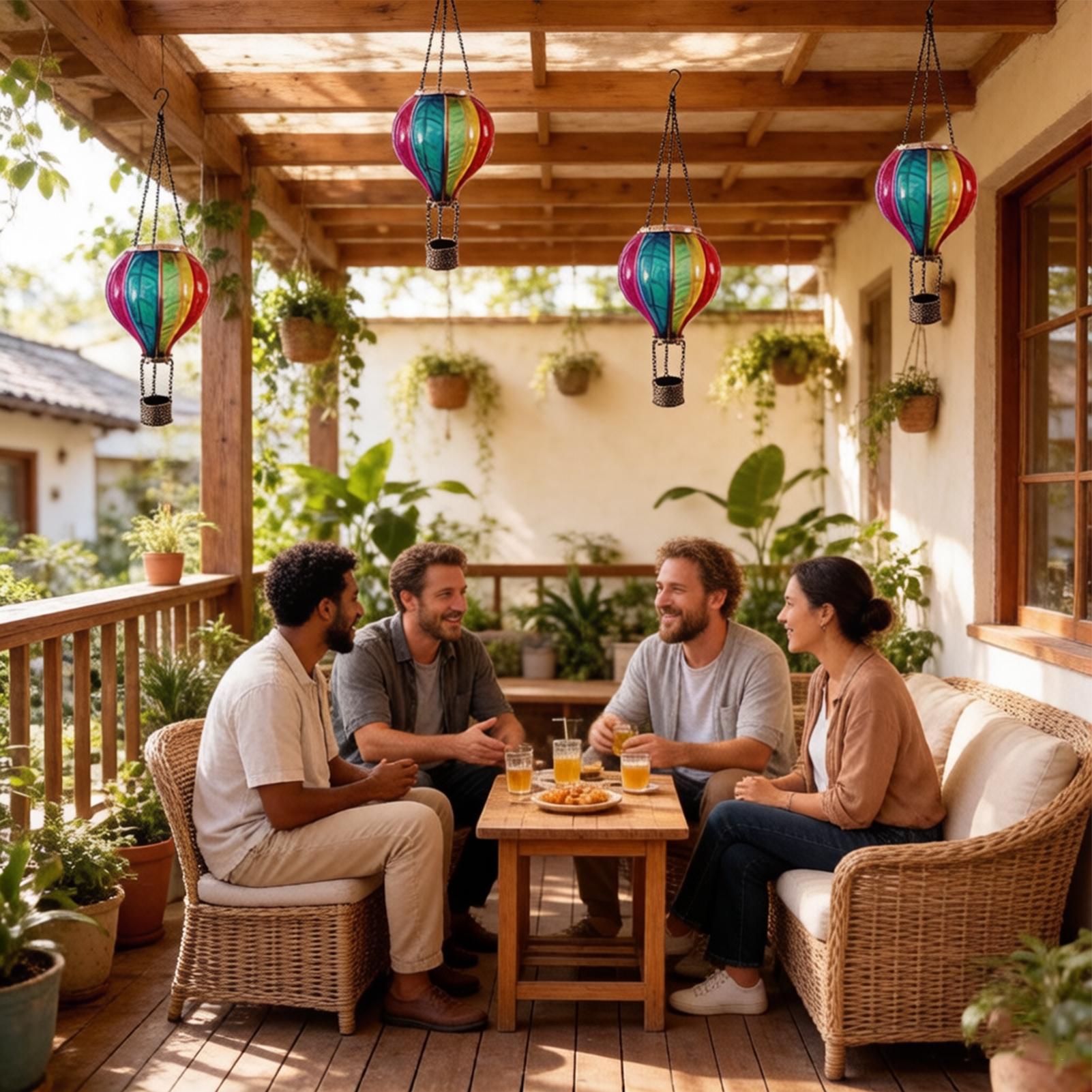 Hot Air Balloon Lanterns Solar - Halo Outdoor Lighting 评论和价格