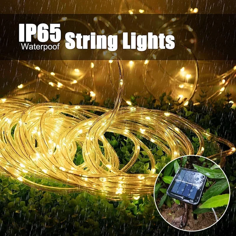 LED Solar Strip Rope Tube Fair - Outdoor Lighting On Fence 评论和价格
