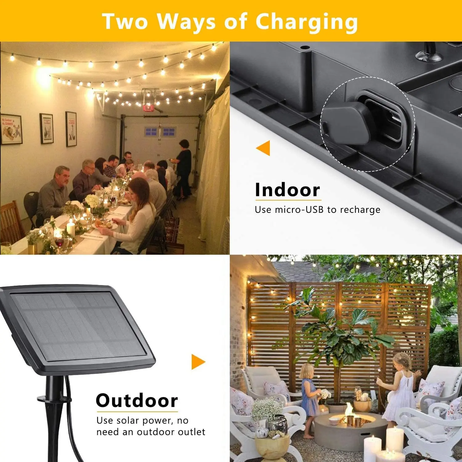 100/50/25ft Solar Led String L - Outdoor Lighting Under Pergola 评论和价格