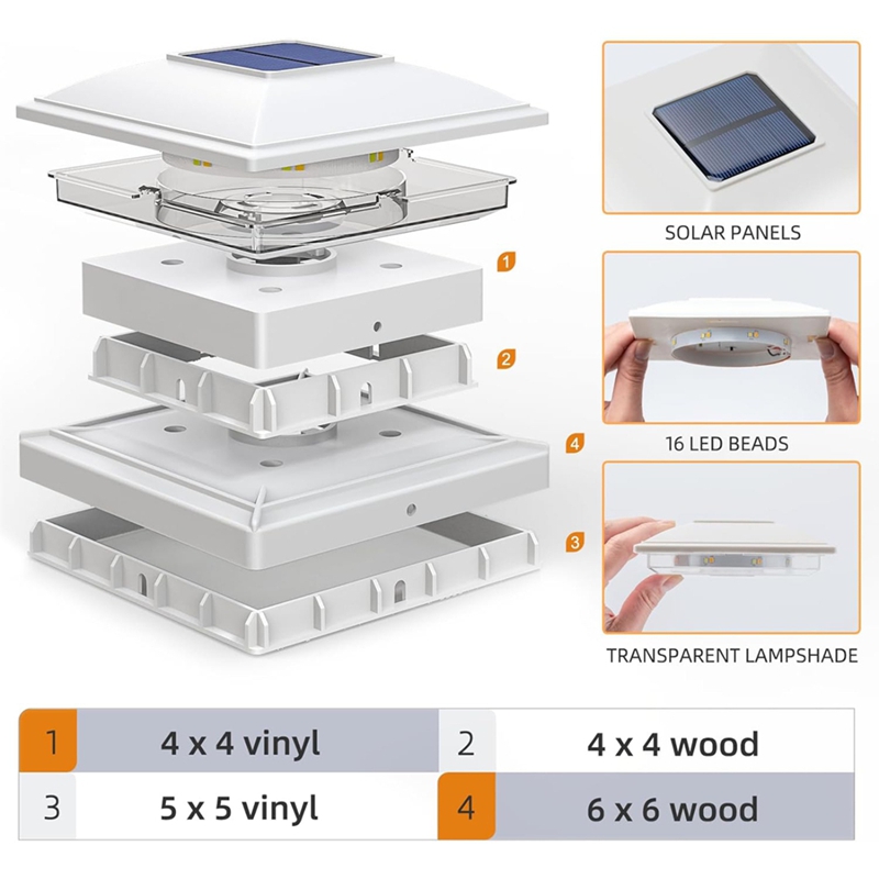 4 Pack Solar Post Cap Lights O - Outdoor Lighting Deck 评论和价格