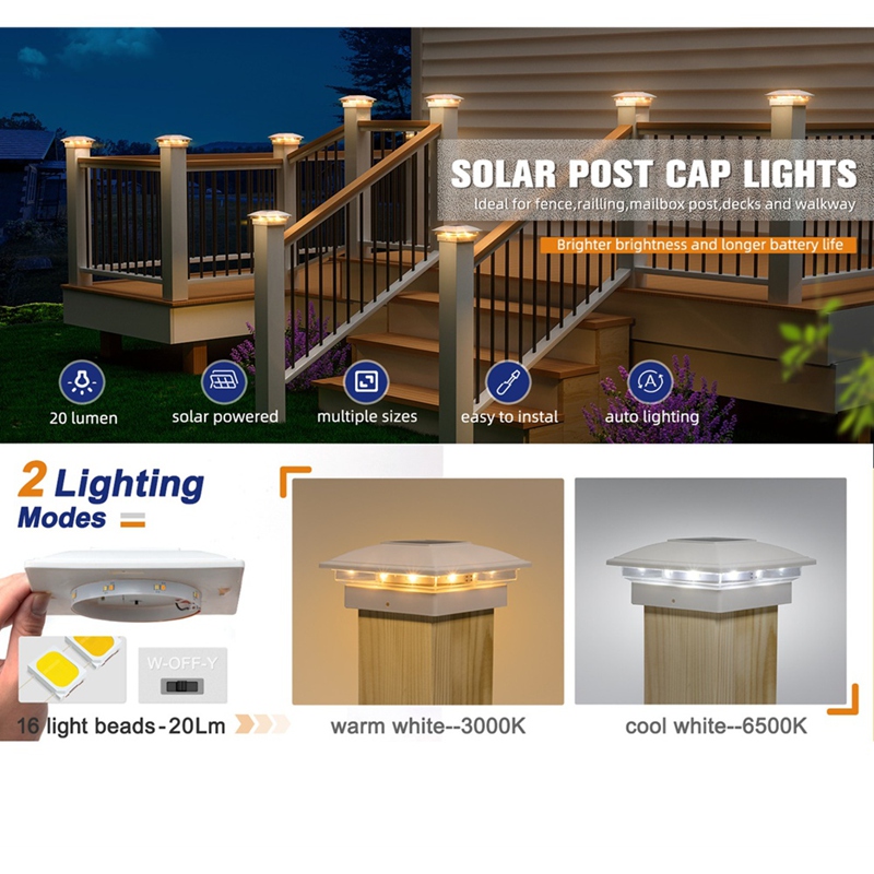 4 Pack Solar Post Cap Lights O - Outdoor Lighting Deck 评论和价格