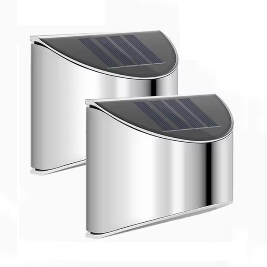 2Pcs Solar Garden Light Stainl - Outdoor Lighting On Fence 评论和价格