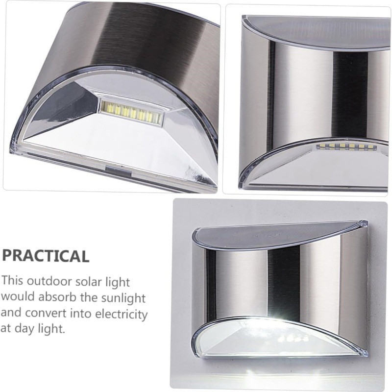 2Pcs Solar Garden Light Stainl - Outdoor Lighting On Fence 评论和价格