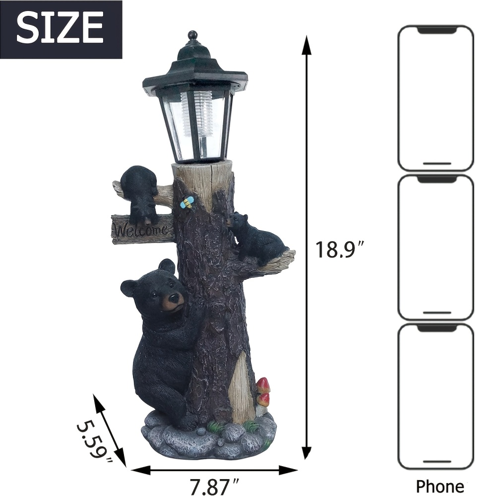 Black bear statue welcome sign - Outdoor Lighting On Trees 评论和价格