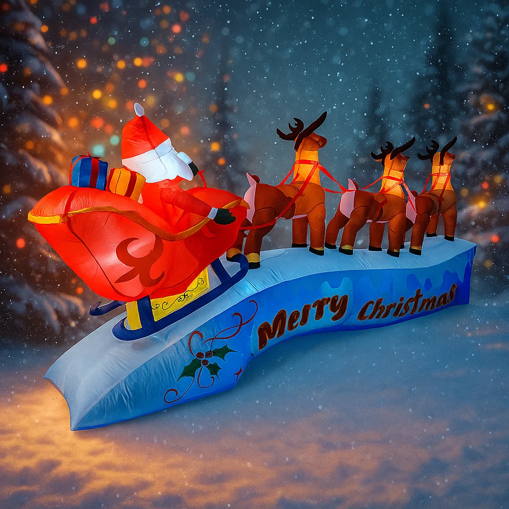 11.8FT Santa Claus Reindeer Sl - Outdoor Lighting For Christmas 评论和价格