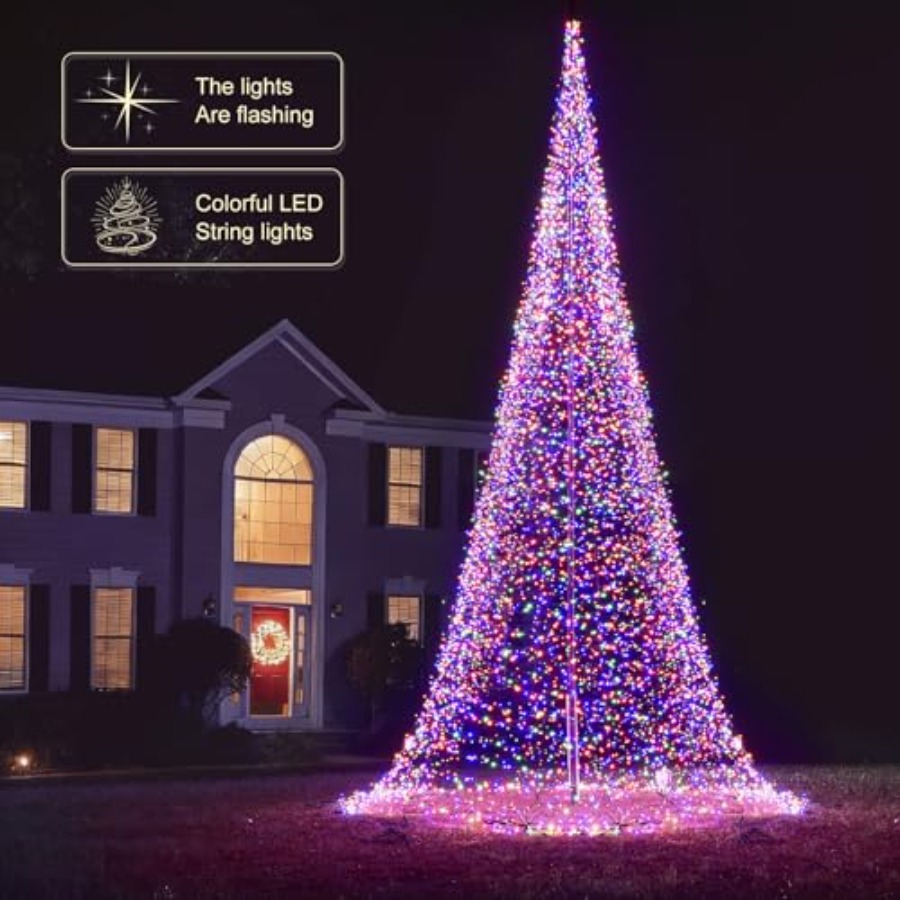 Outdoor Flagpole LED Christmas - Outdoor Lighting For Christmas 评论和价格