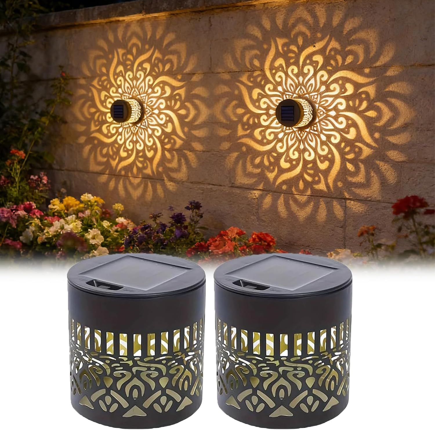 2-Pack Solar Garden Lights IP6 - Outdoor Lighting Deck 评论和价格