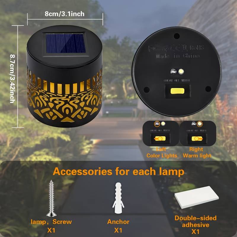 2-Pack Solar Garden Lights IP6 - Outdoor Lighting Deck 评论和价格