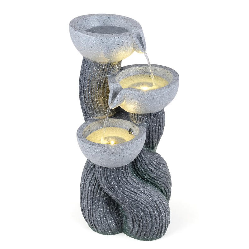 3-Tier Outdoor Water Fountain  - Outdoor Lighting Deck 评论和价格