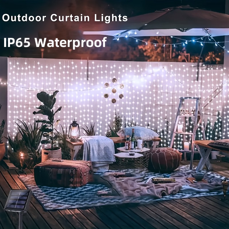 Solar Curtain Lights100/200/30 - Outdoor Lighting On Fence 评论和价格