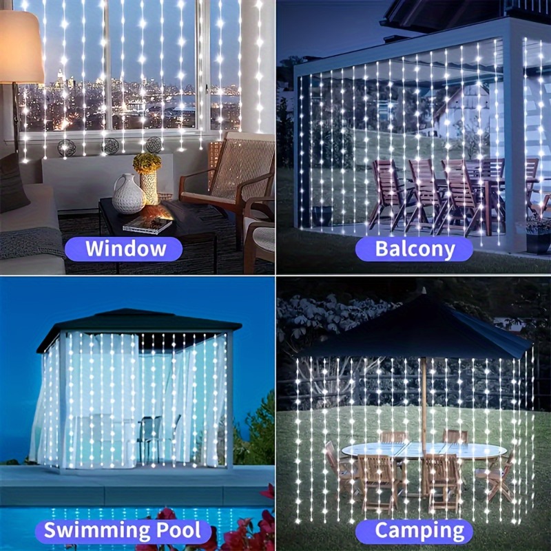 Solar Curtain Lights100/200/30 - Outdoor Lighting On Fence 评论和价格