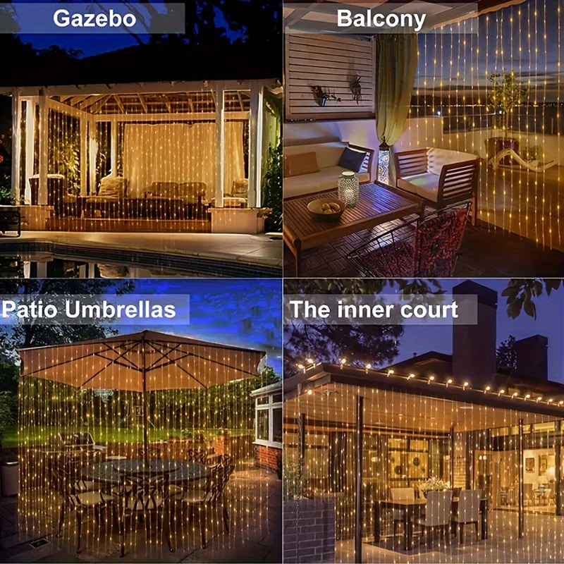 Solar Curtain Lights100/200/30 - Outdoor Lighting On Fence 评论和价格