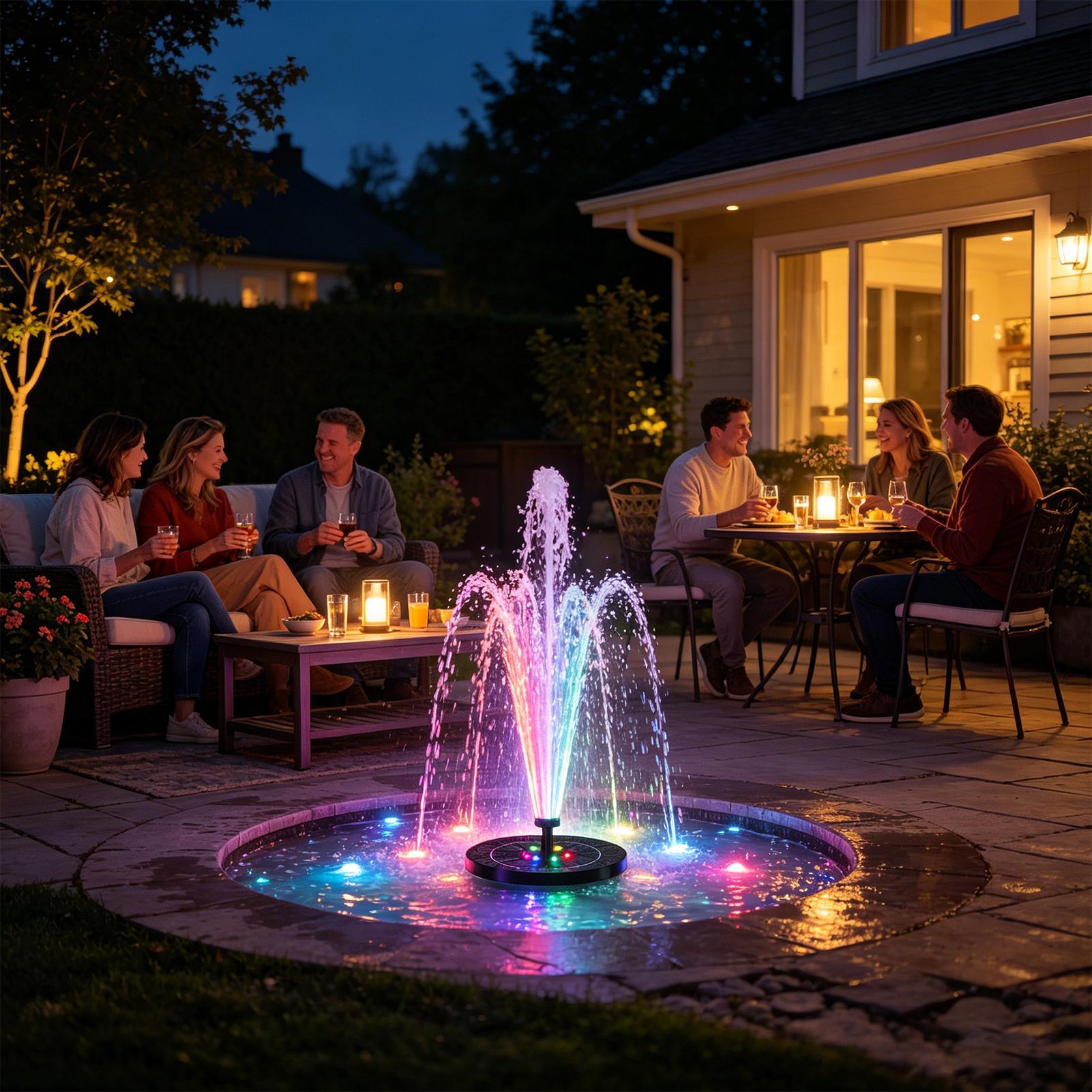 Floating Solar Bird Bath Fount - Outdoor Lighting Deck 评论和价格