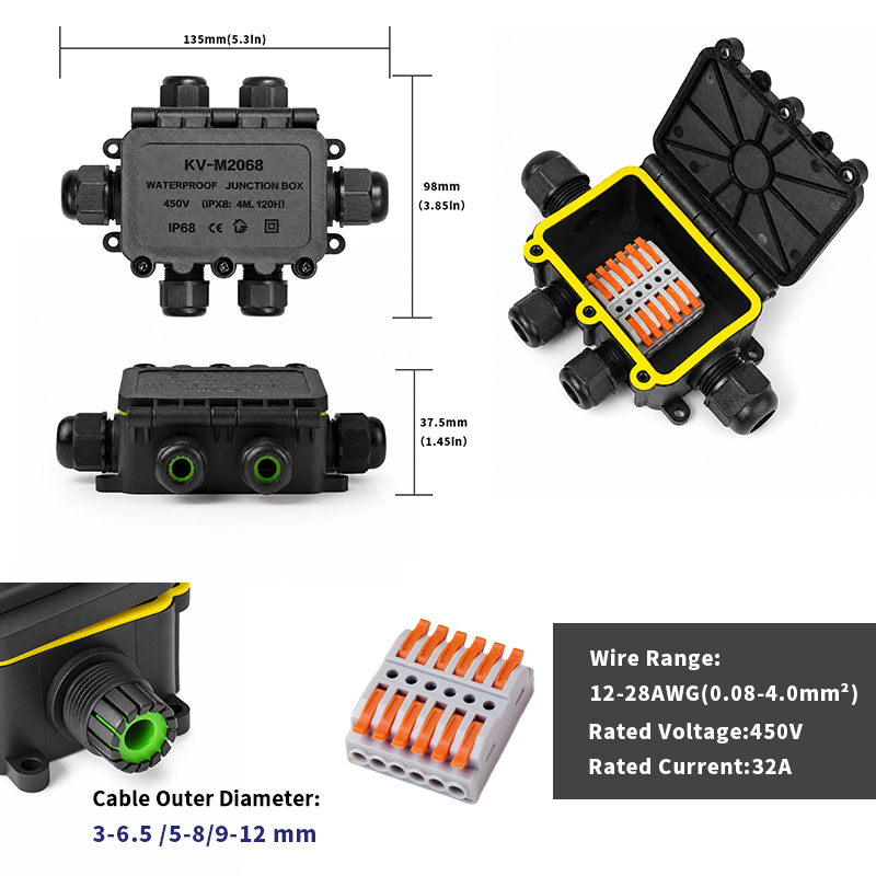 IP68 Waterproof Junction Box 2 - Outdoor Lighting Electrical Box 评论和价格