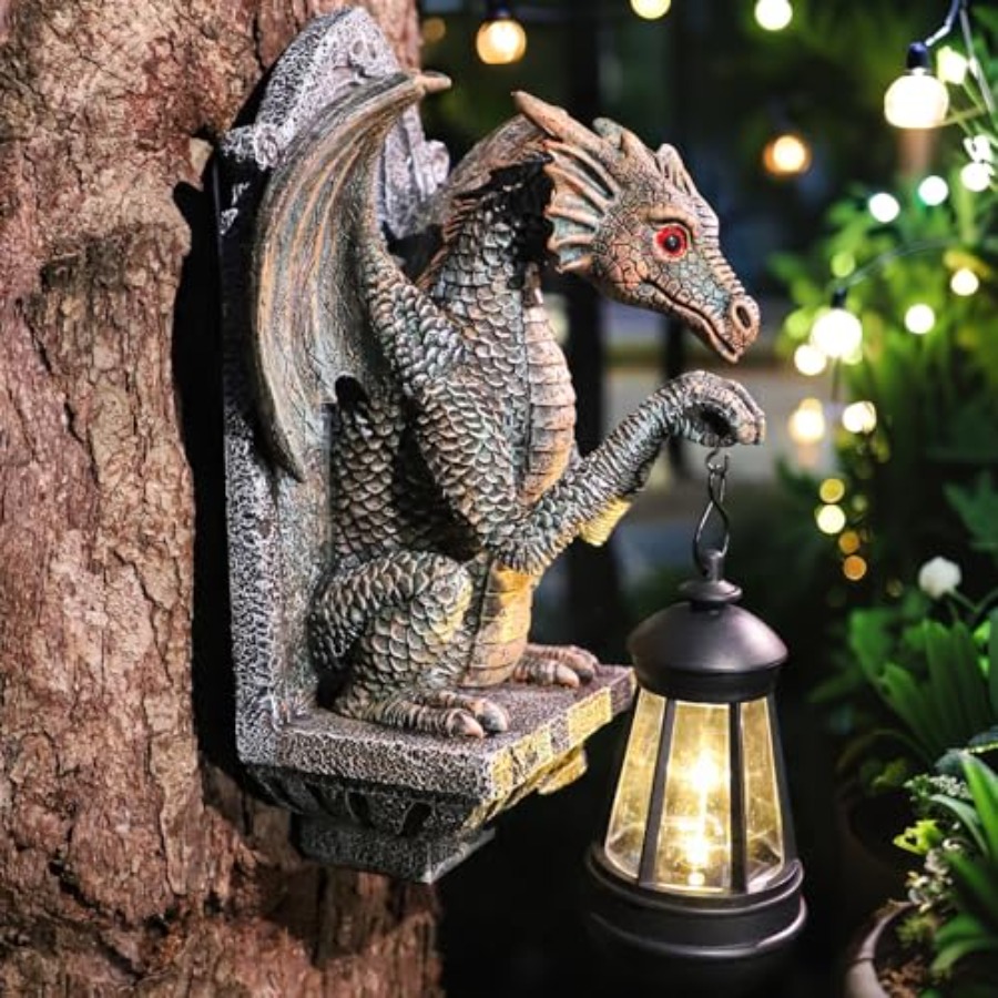 Dragon Statue Solar Lantern fo - Outdoor Lighting On Trees 评论和价格
