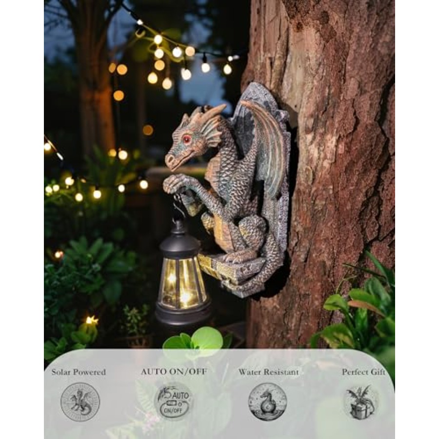 Dragon Statue Solar Lantern fo - Outdoor Lighting On Trees 评论和价格