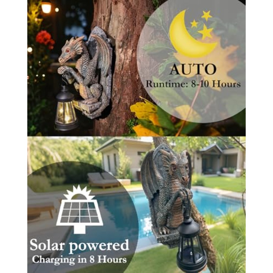 Dragon Statue Solar Lantern fo - Outdoor Lighting On Trees 评论和价格