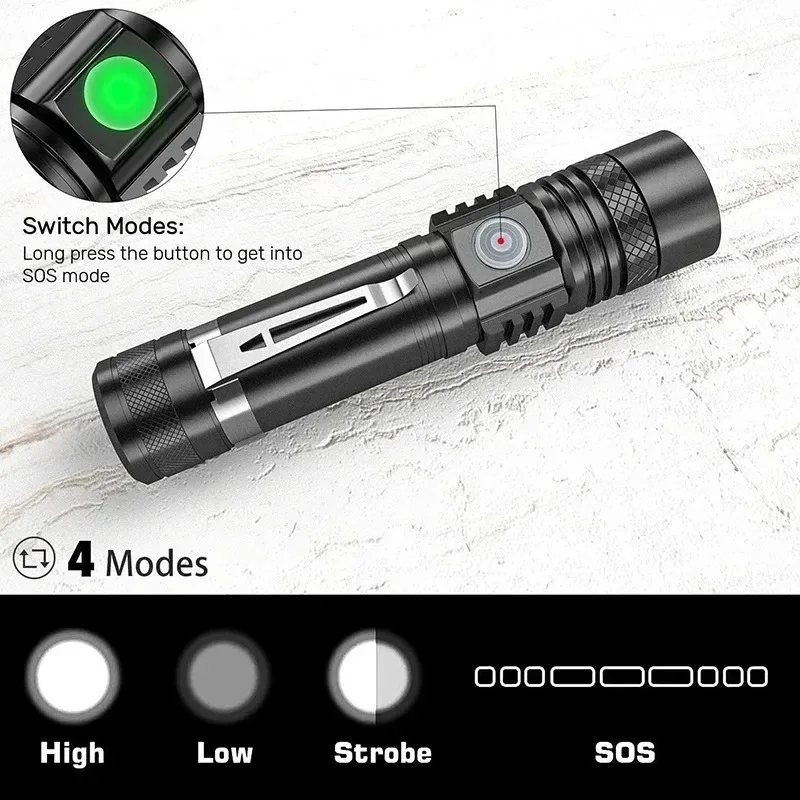 T6 LED Rechargeable Flashlight - Outdoor Lighting B&Q 评论和价格