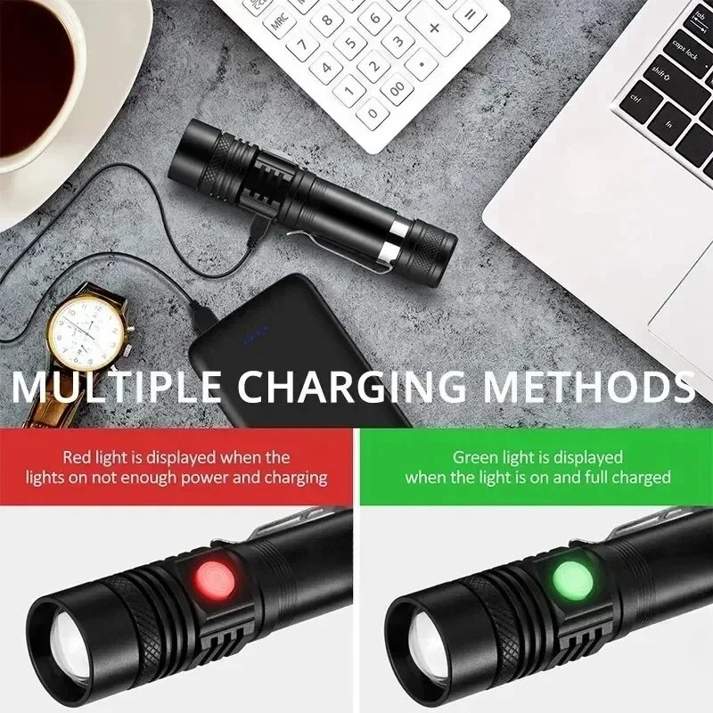 T6 LED Rechargeable Flashlight - Outdoor Lighting B&Q 评论和价格