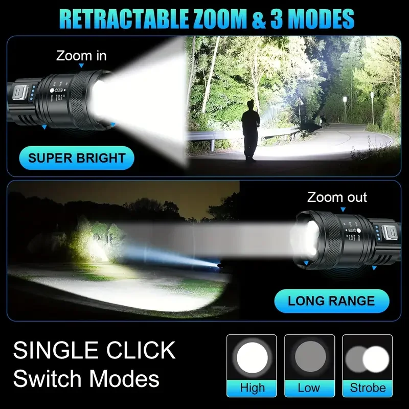 Tactical LED Flashlight 2000LM - Outdoor Lighting B&Q 评论和价格