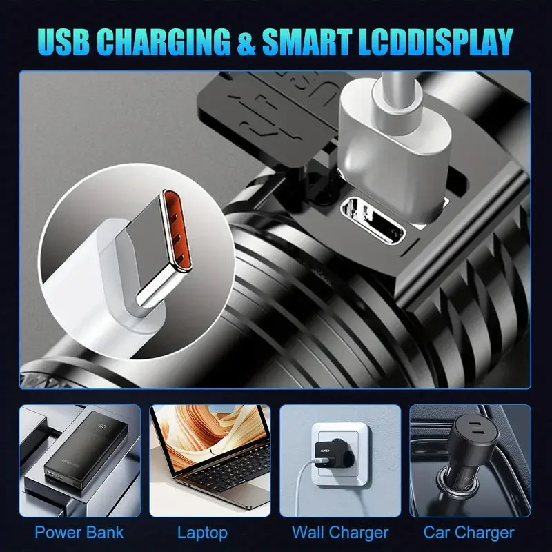 Tactical LED Flashlight 2000LM - Outdoor Lighting B&Q 评论和价格