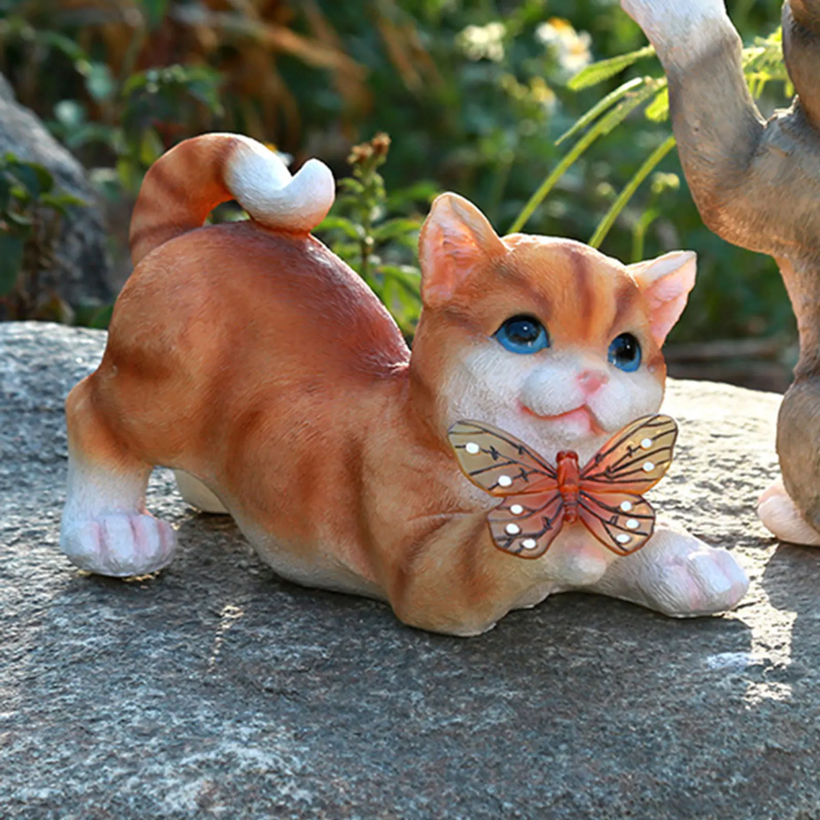 Outdoor Cat Sculpture Figurine - Outdoor Lighting Under Pergola 评论和价格
