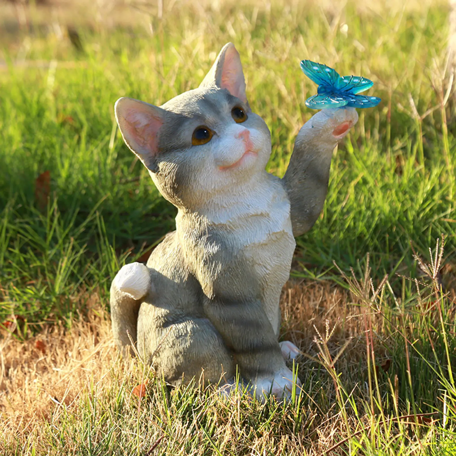 Outdoor Cat Sculpture Figurine - Outdoor Lighting Under Pergola 评论和价格